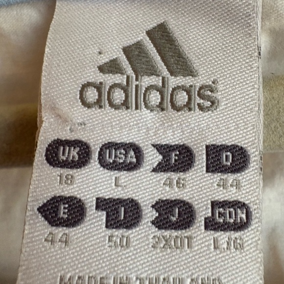 Adidas Ladies White Tee with Light Blue Trim - Picture 2 of 4